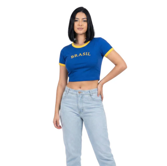 Baby Look Brasil Azul | Copa 2026/2027 - Feminino